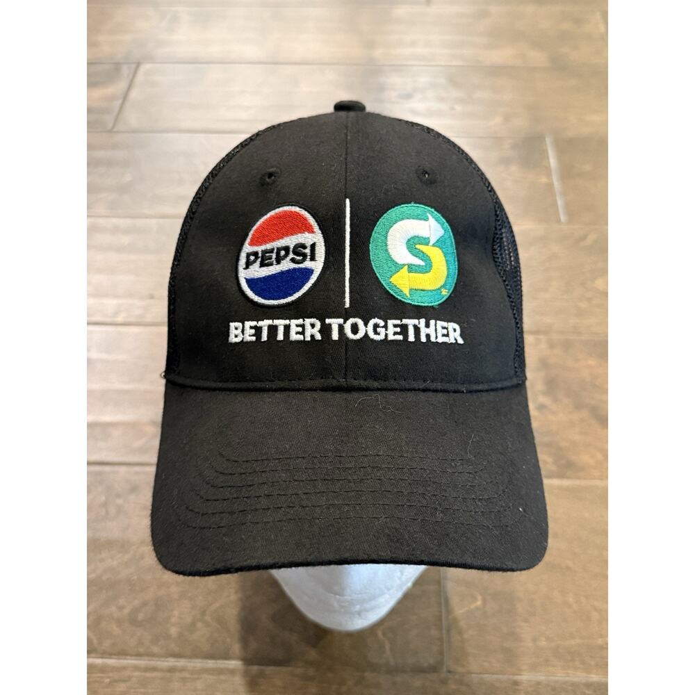Subway Pepsi Better Together Mens Black Adjustable SnapBack Hat Baseball Cap - Picture 2 of 8
